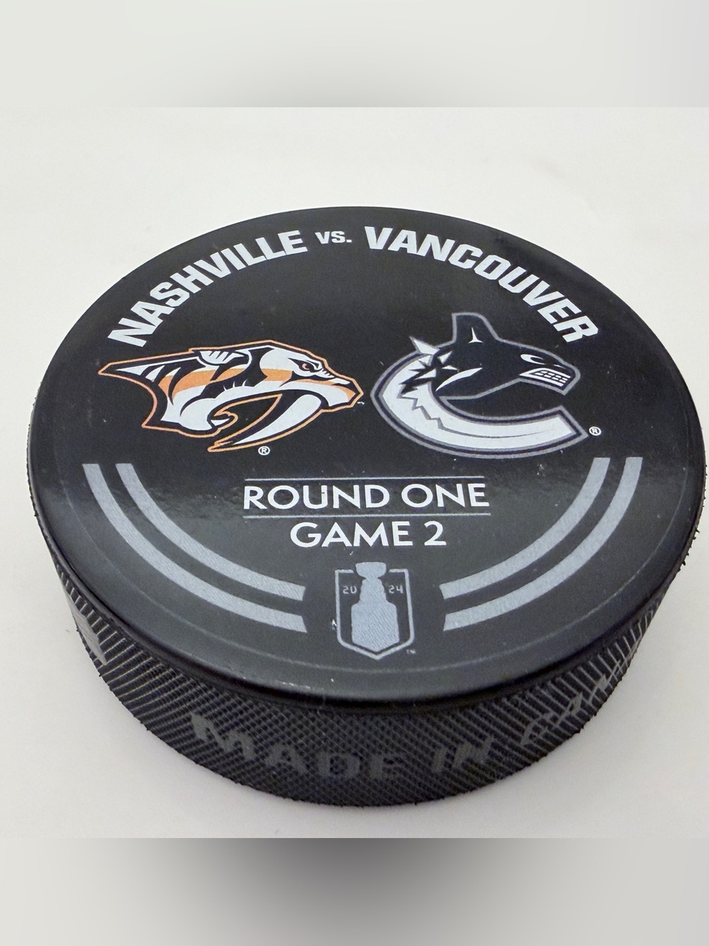 2024 Playoffs Round Nashville Predators Vs Vancouver Canucks Warm-Up Puck